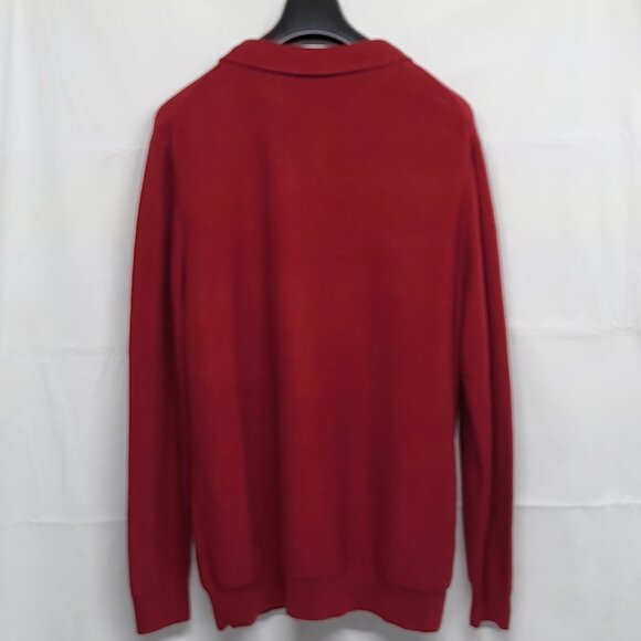 Lachlan Mens Sweater XXL British Inspired 1/4 Zip Pullover Long Sleeve Red - Picture 8 of 14